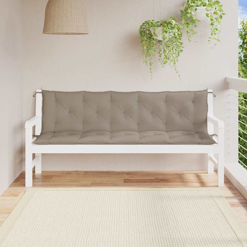 vidaXL Garden Bench Cushion Taupe 180x(50+50)x7cm Oxford Fabric