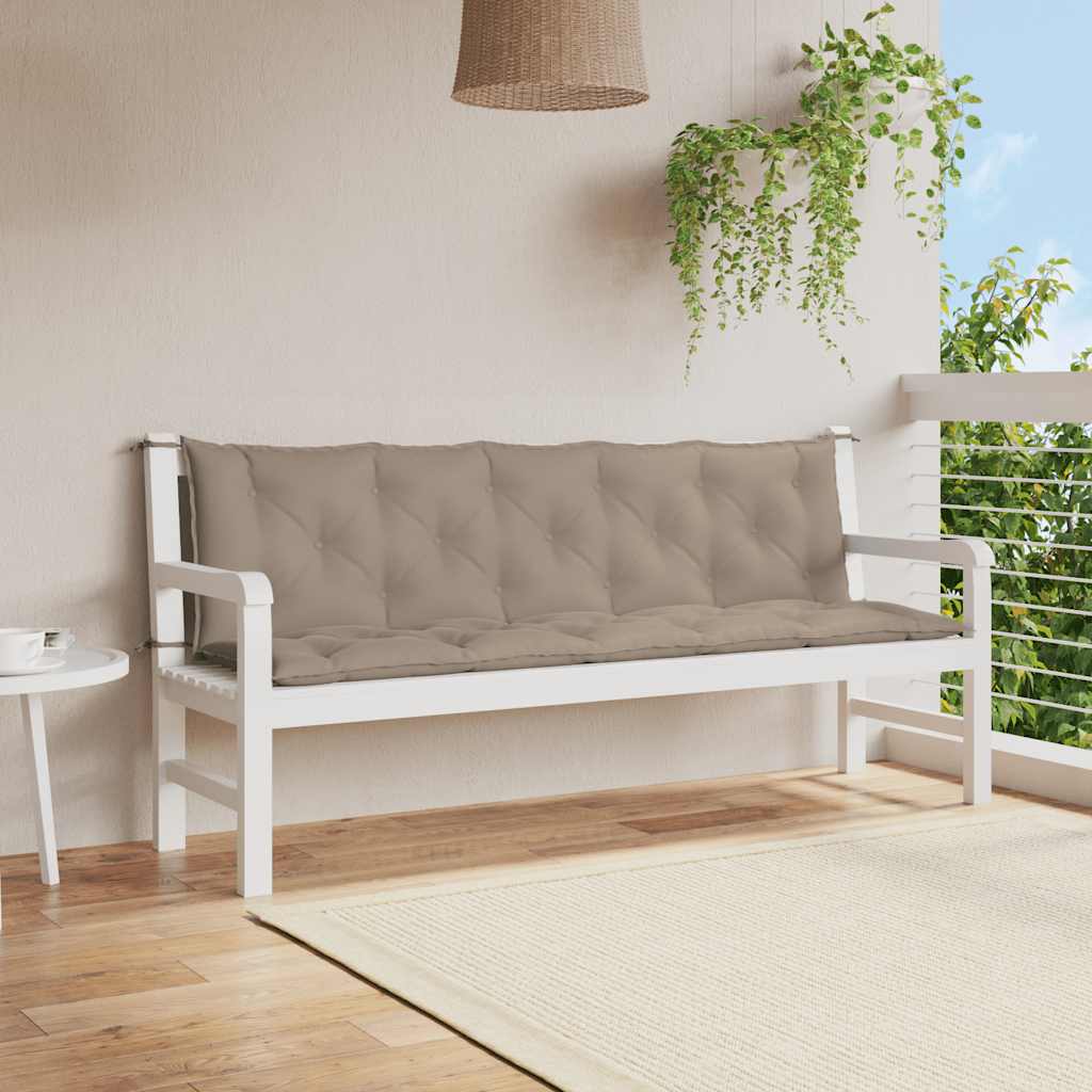 vidaXL Garden Bench Cushion Taupe 180x(50+50)x7cm Oxford Fabric