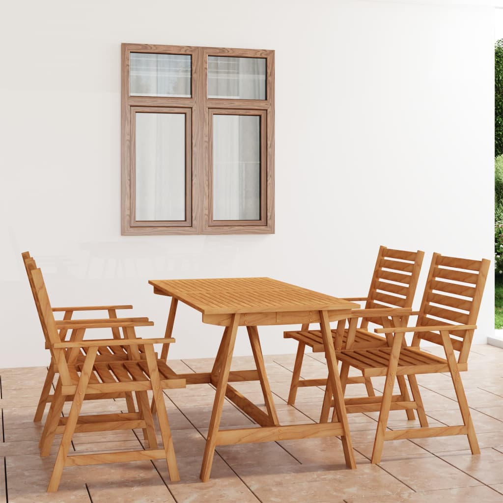 vidaXL 5 Piece Garden Dining Set Solid Acacia Wood