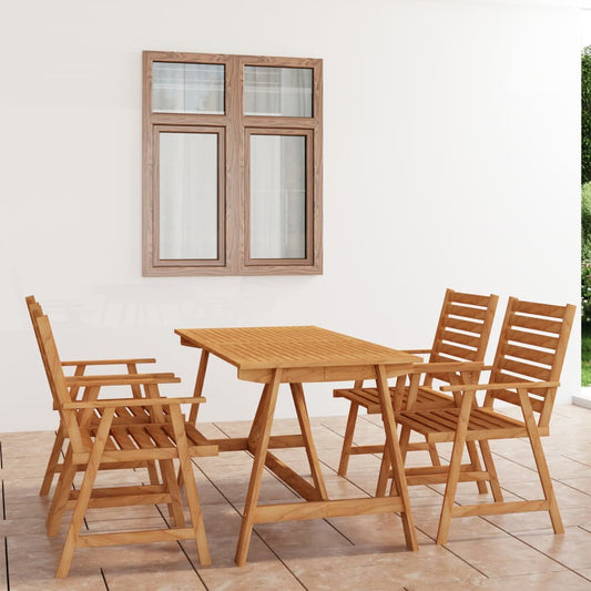 vidaXL 5 Piece Garden Dining Set Solid Acacia Wood