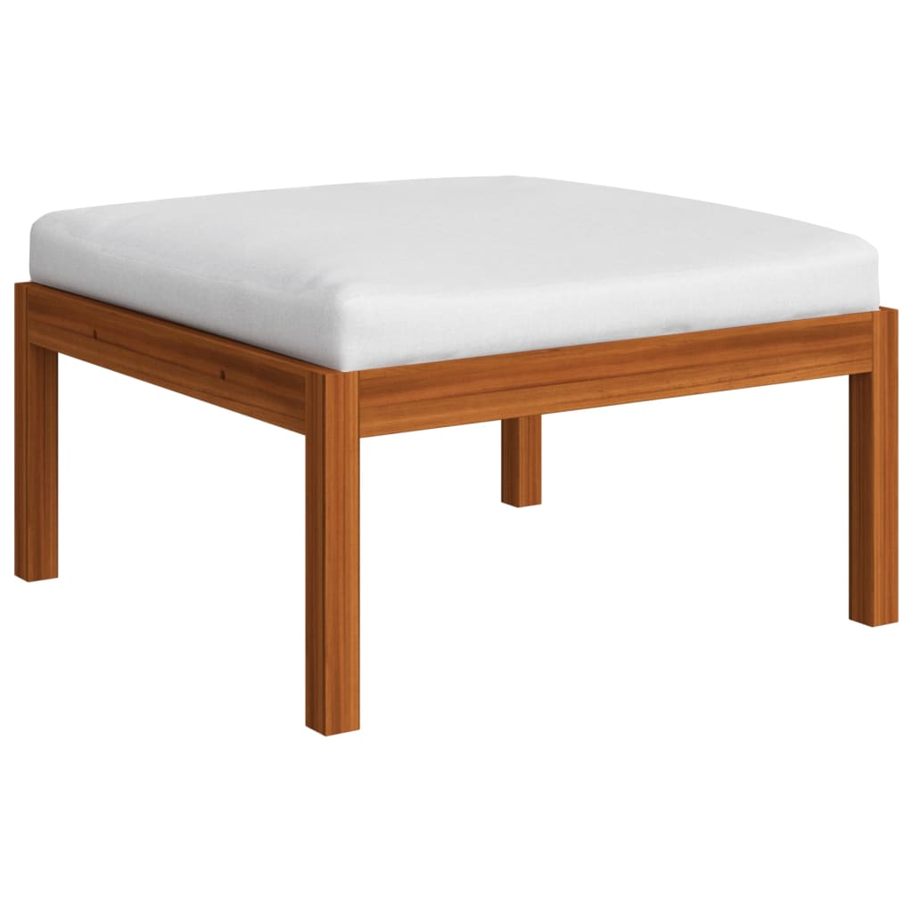 vidaXL Garden Footstool with Cushion Solid Acacia Wood