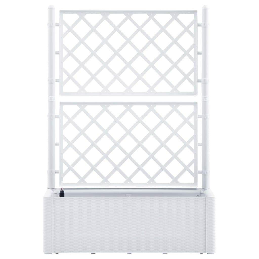 vidaXL Garden Raised Bed with Trellis and Self Watering System White