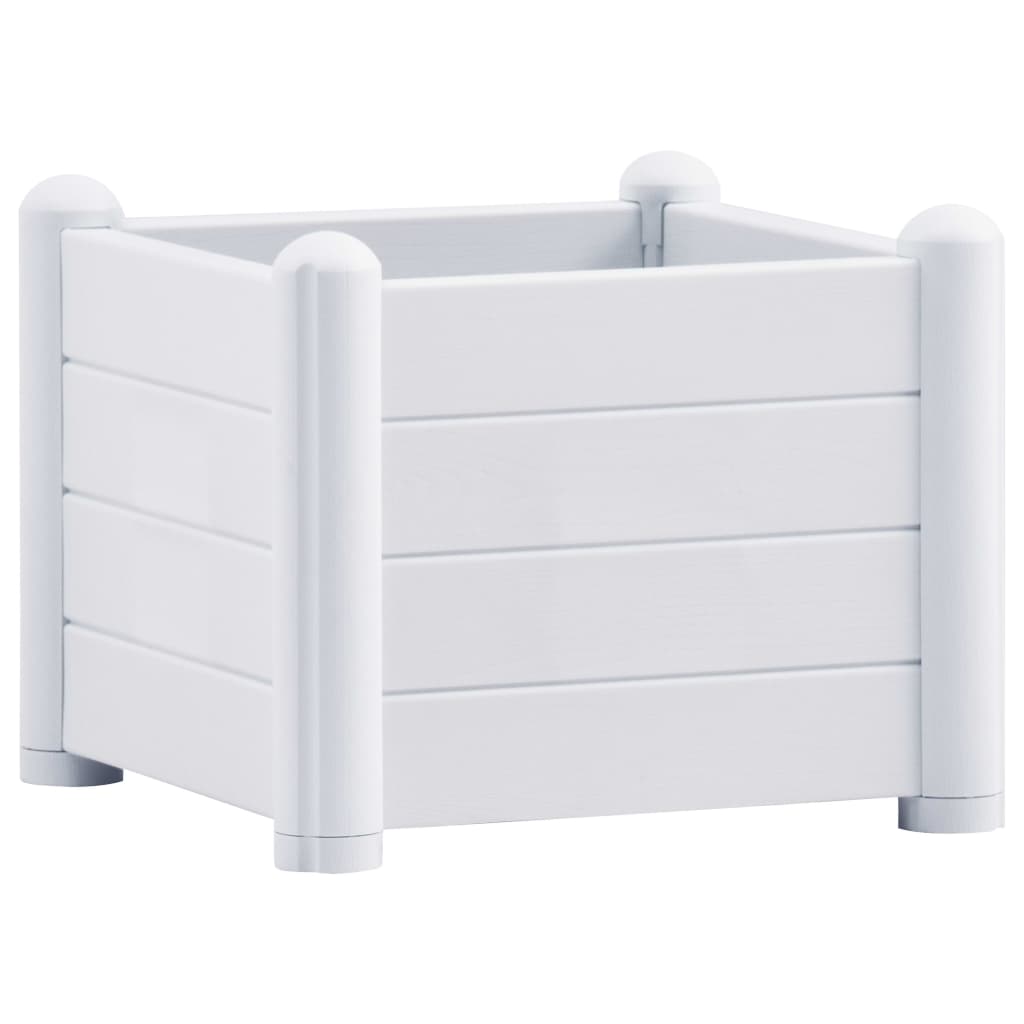 vidaXL Garden Raised Bed PP White 43x43x35 cm