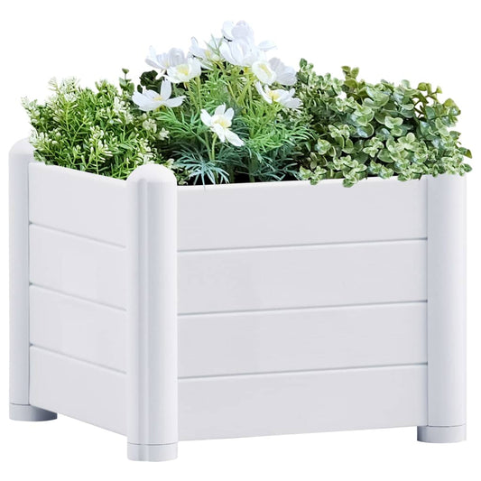 vidaXL Garden Raised Bed PP White 43x43x35 cm