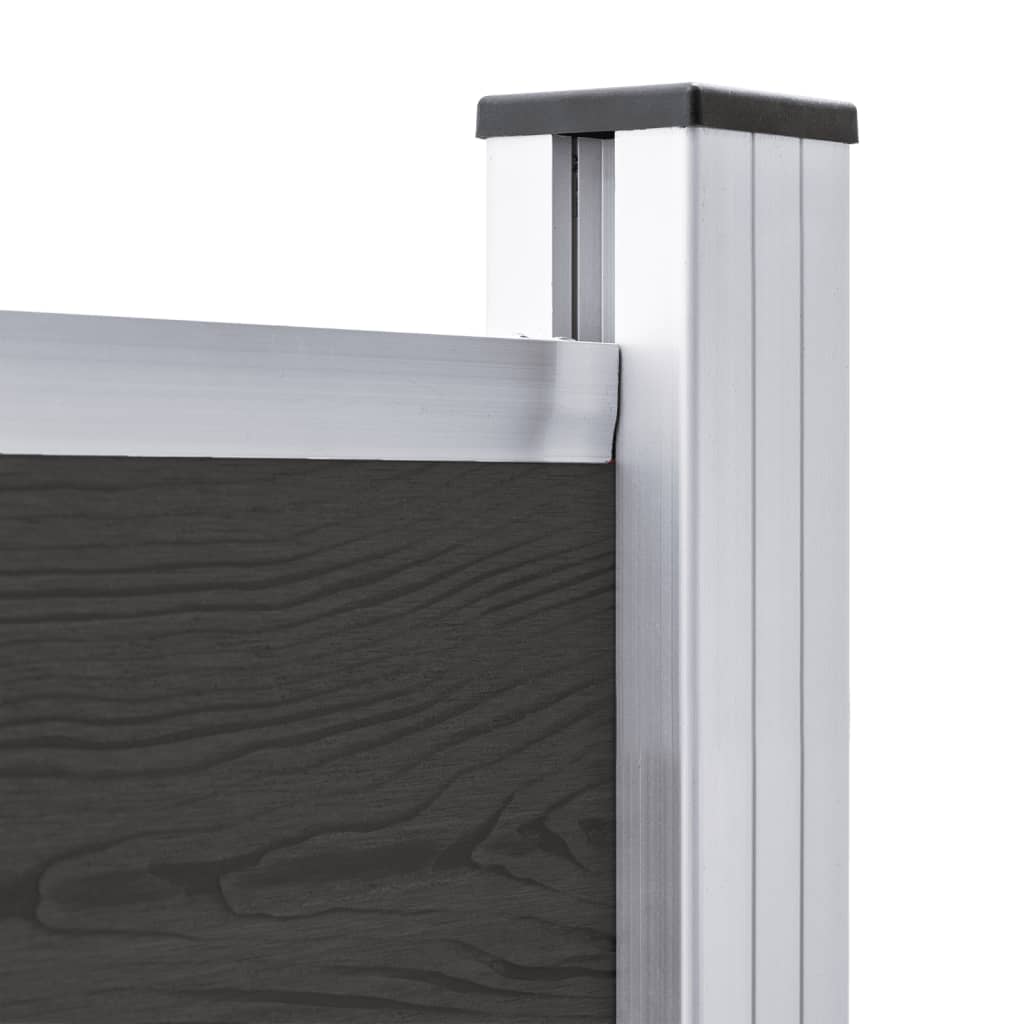 vidaXL Fence Panel WPC 175x146 cm Black