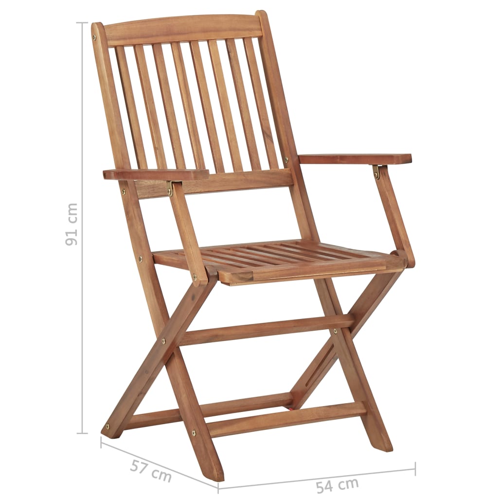 vidaXL Folding Outdoor Chairs 4 pcs Solid Acacia Wood