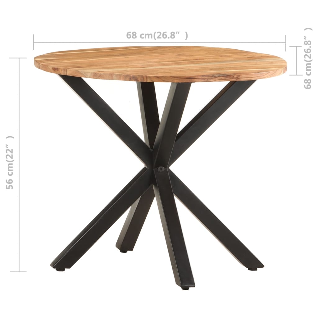 vidaXL Side Table 68x68x56 cm Solid Acacia Wood