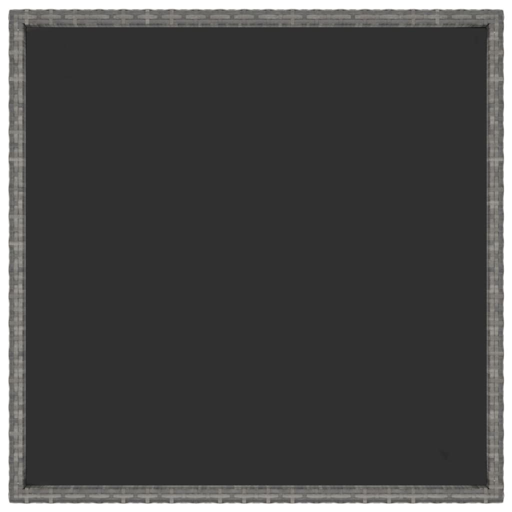 vidaXL 3 Piece Garden Dining Set Poly Rattan and Tempered Glass Grey