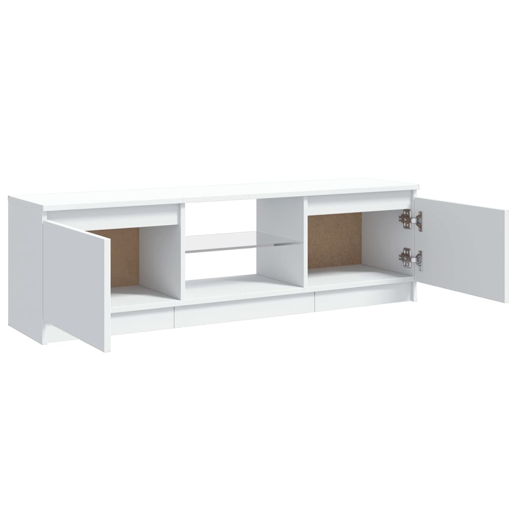 vidaXL TV Cabinet with LED Lights White 120x30x35.5 cm
