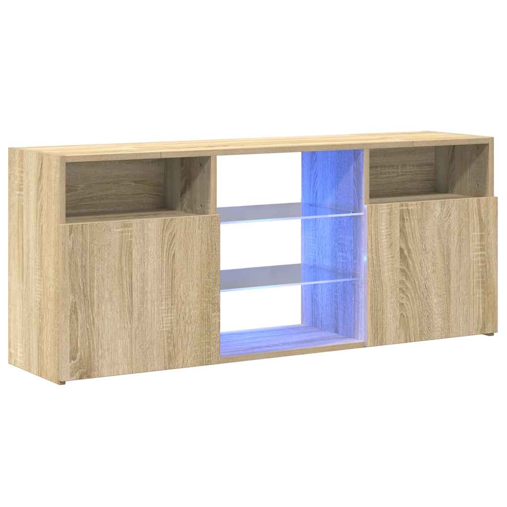 vidaXL TV Cabinet with LED Lights Sonoma Oak 120x30x50 cm