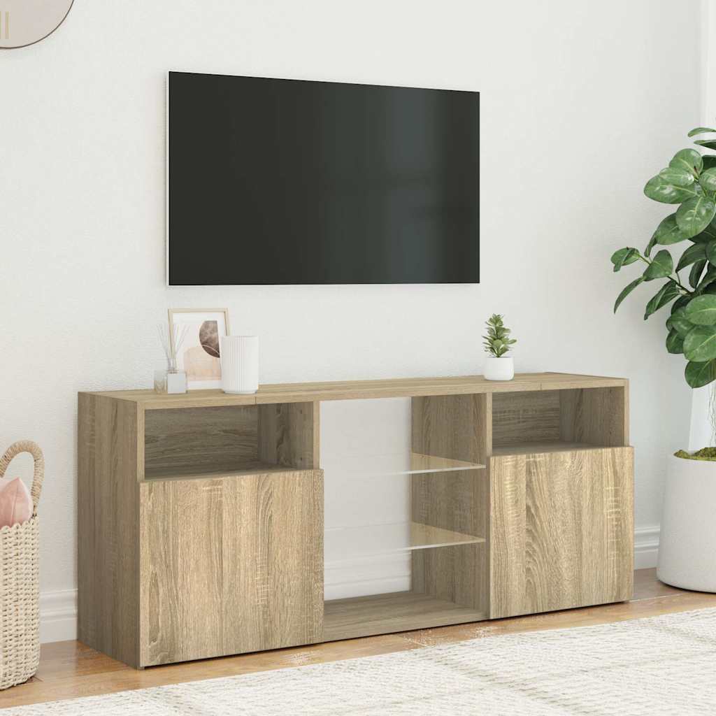 vidaXL TV Cabinet with LED Lights Sonoma Oak 120x30x50 cm