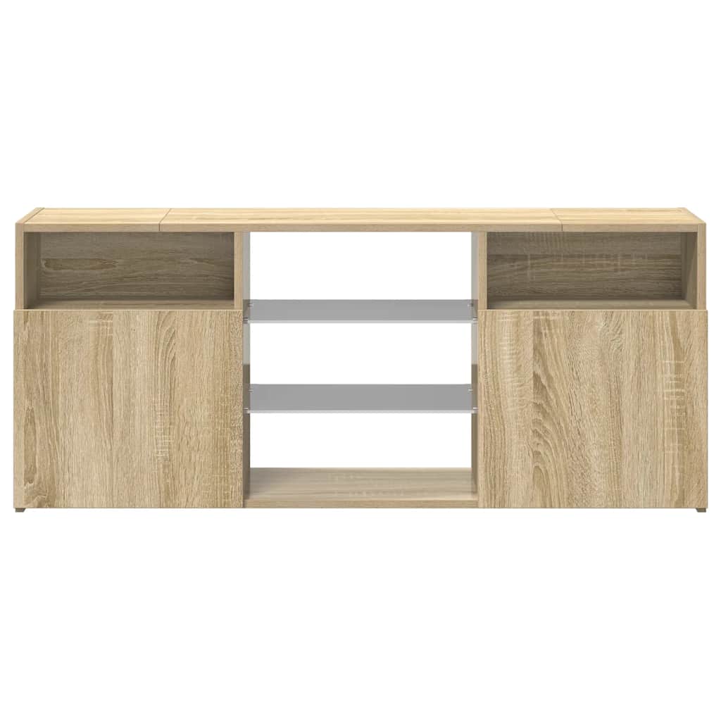 vidaXL TV Cabinet with LED Lights Sonoma Oak 120x30x50 cm