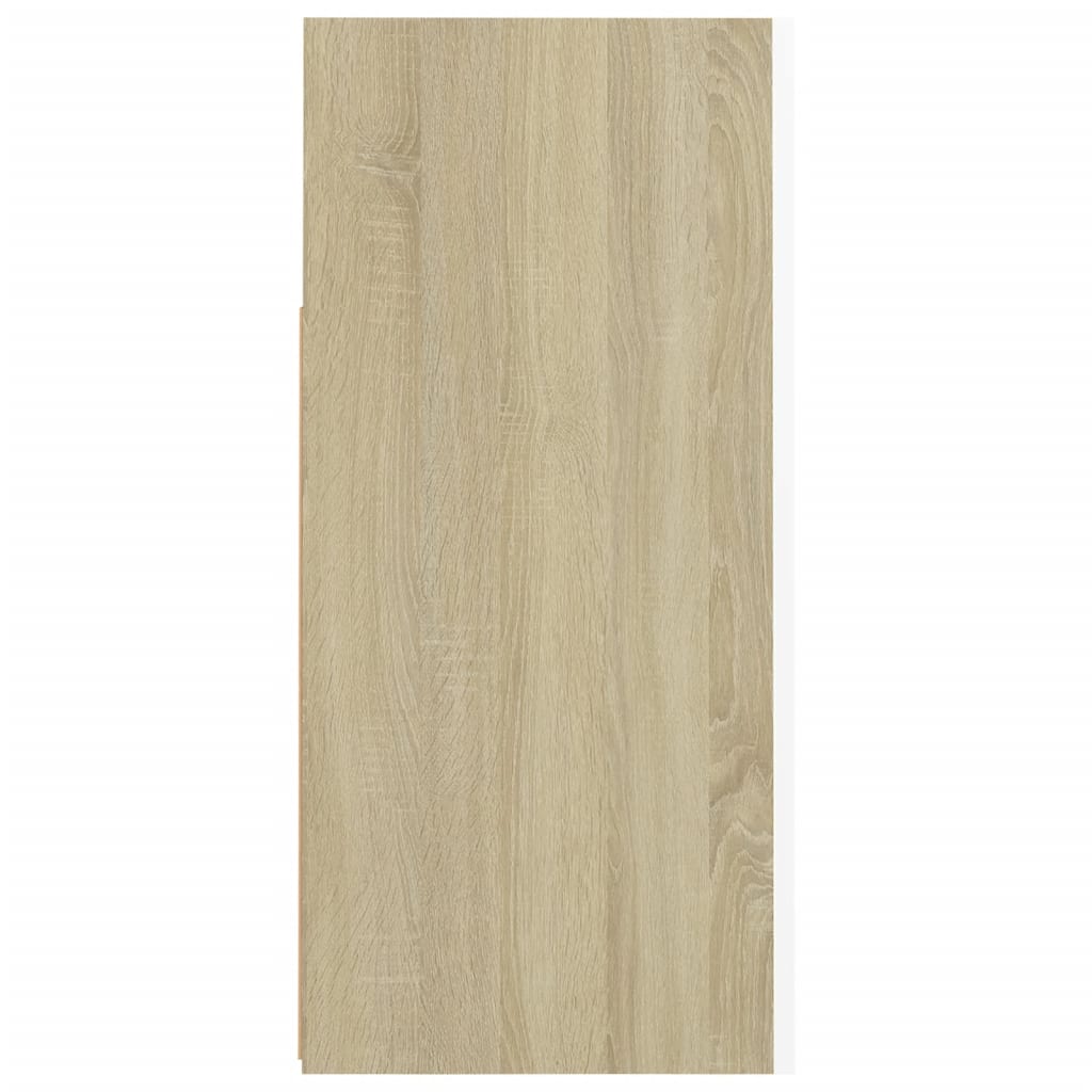 vidaXL Sideboard with LED Lights White and Sonoma Oak 80x35x75 cm