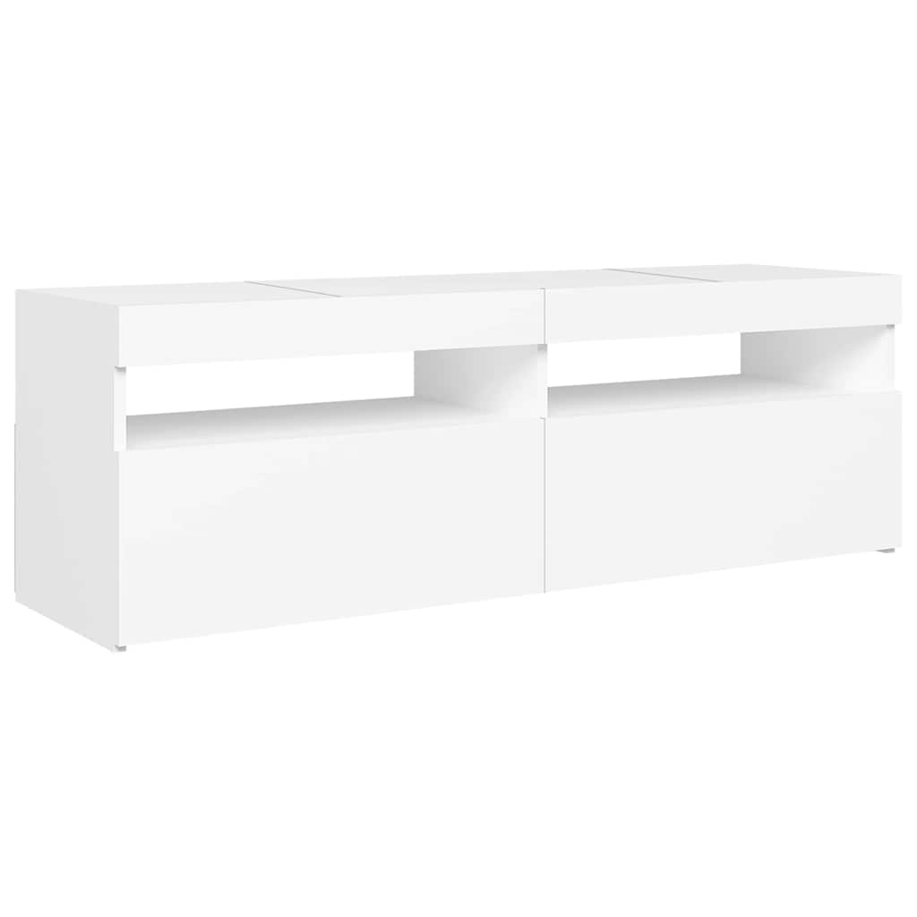 vidaXL TV Cabinet with LED Lights White 120x35x40 cm
