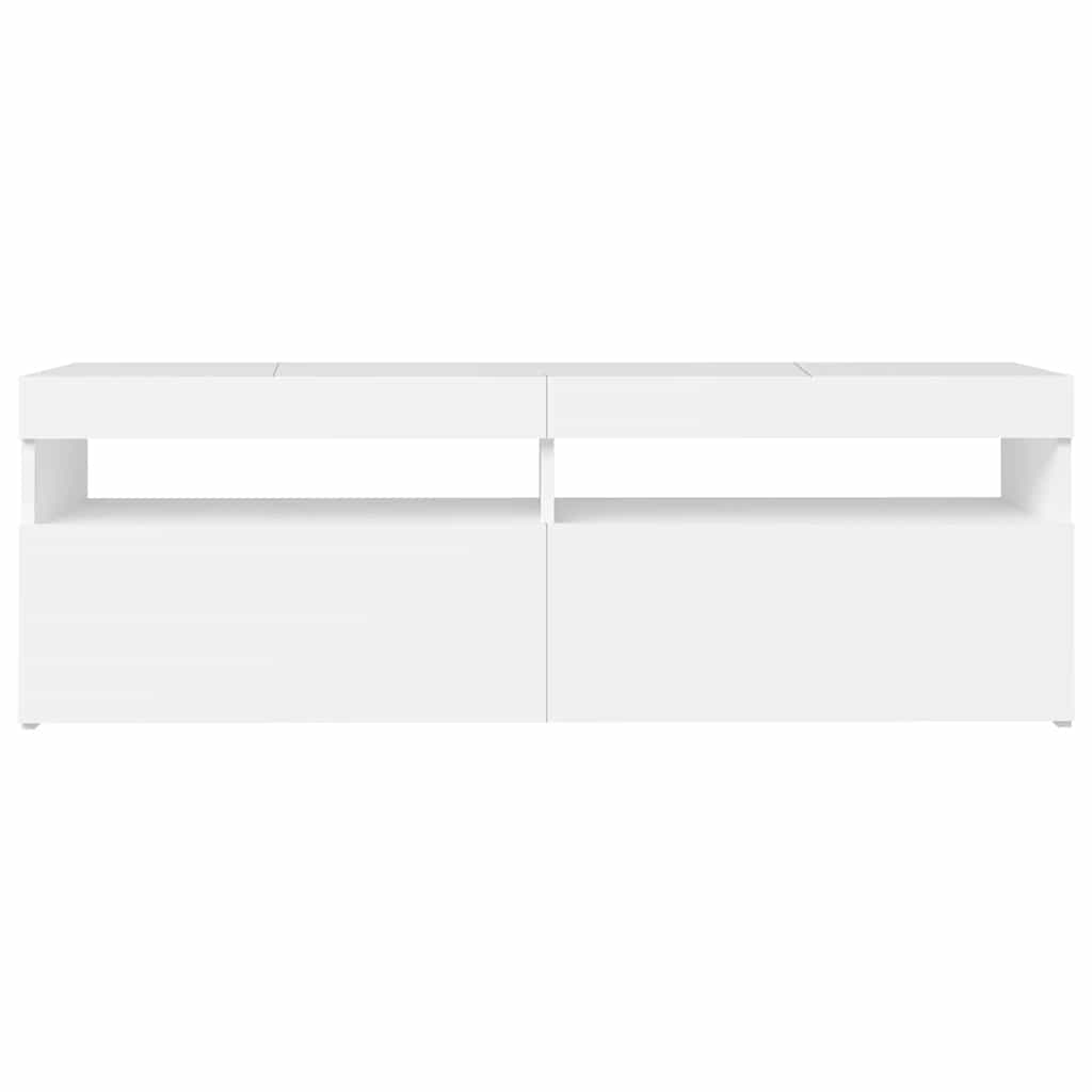 vidaXL TV Cabinet with LED Lights White 120x35x40 cm