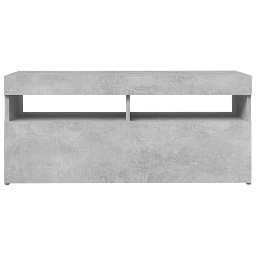 vidaXL TV Cabinet with LED Lights Concrete Grey 90x35x40 cm