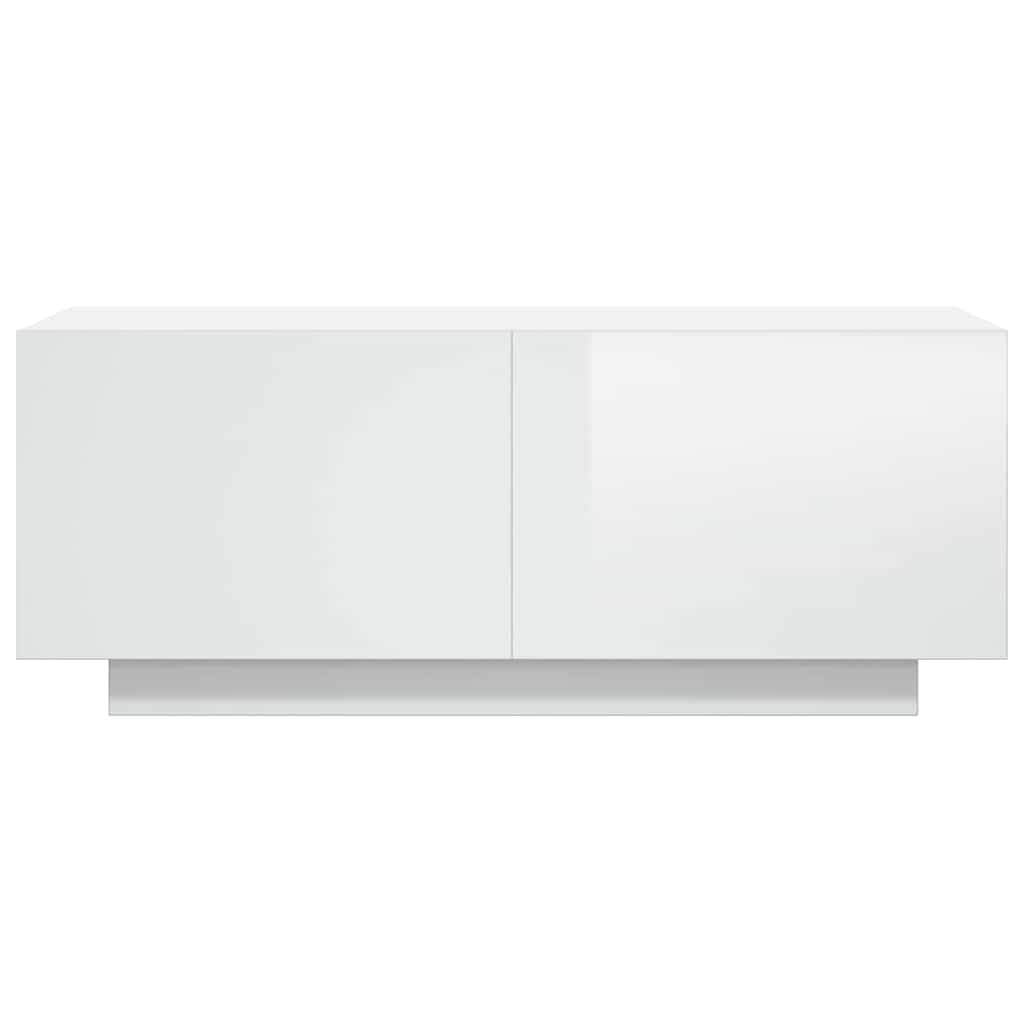 vidaXL TV Cabinet High Gloss White 100x35x40 cm Engineered Wood
