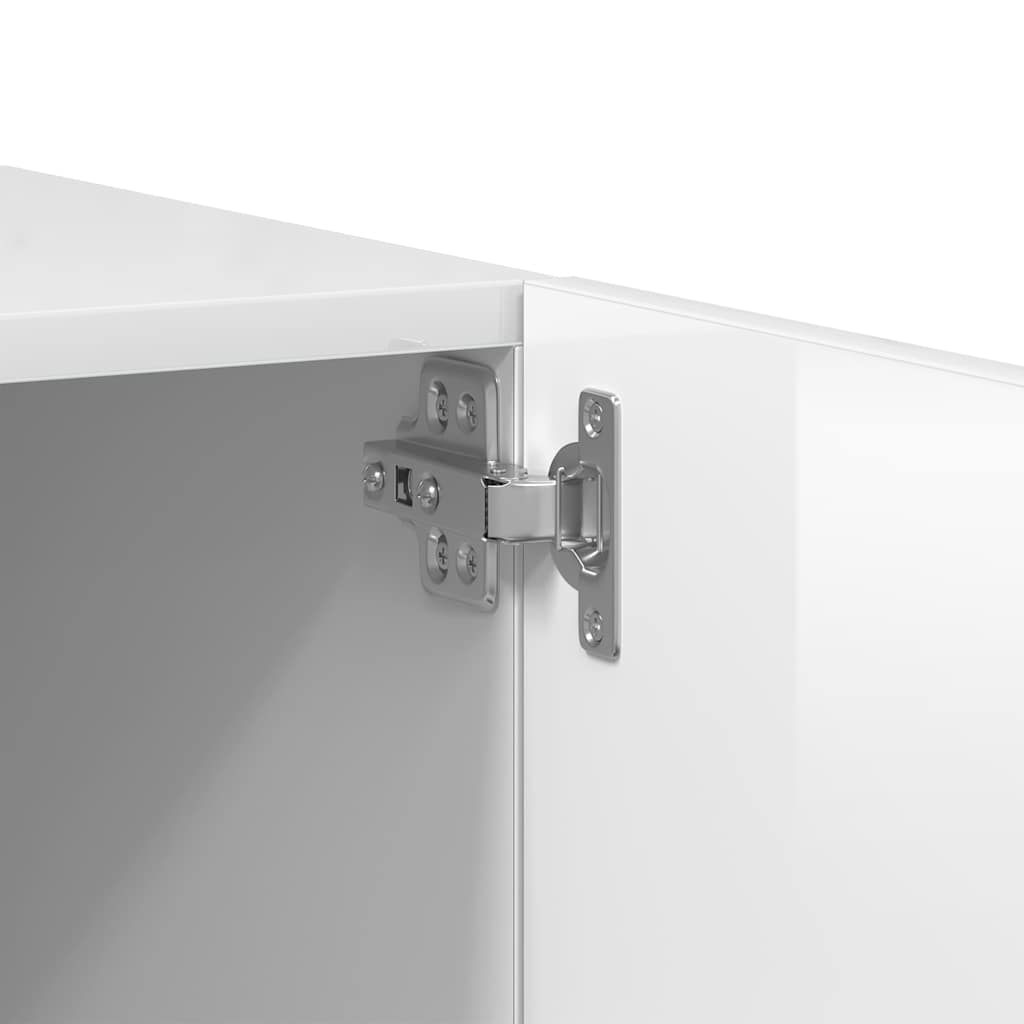 vidaXL TV Cabinet High Gloss White 100x35x40 cm Engineered Wood