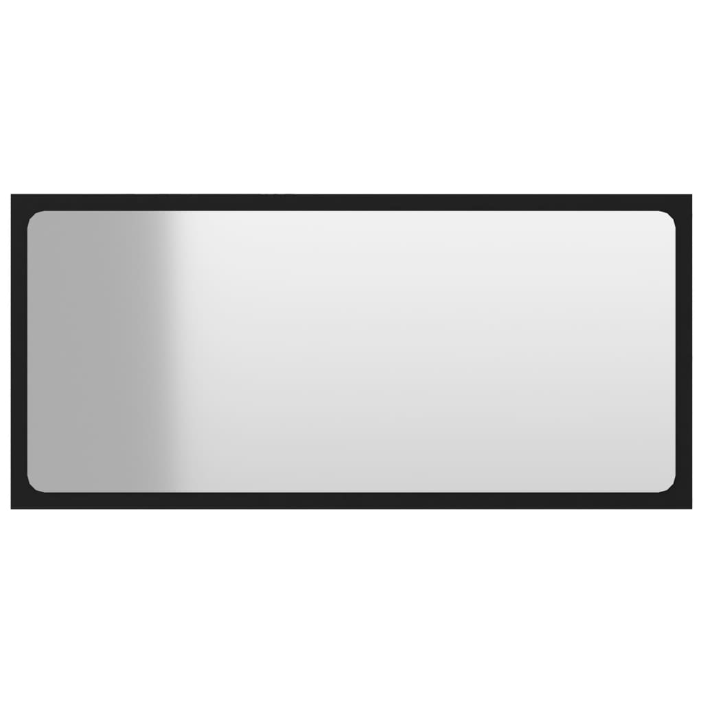 vidaXL Bathroom Mirror Black 80x1.5x37 cm Engineered Wood