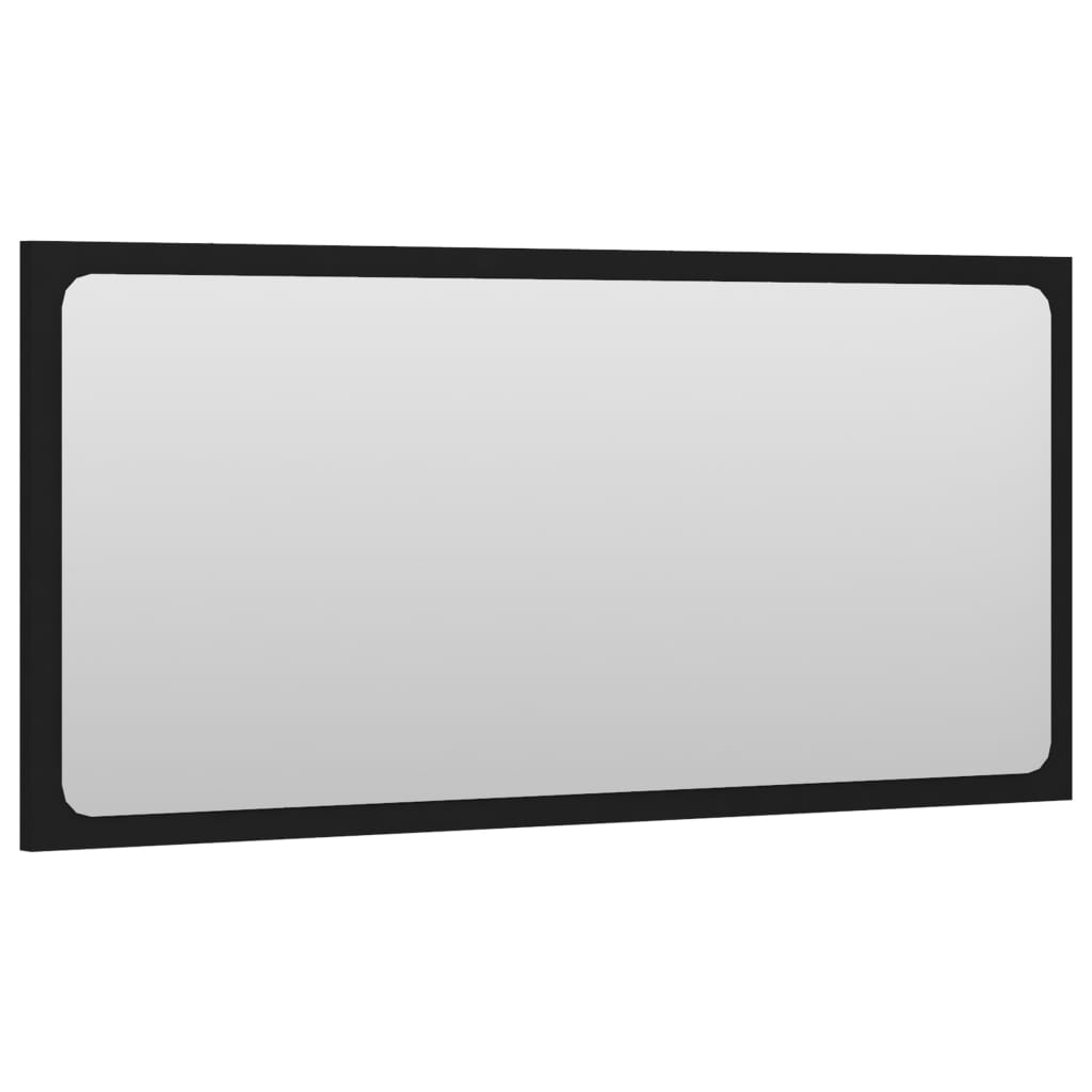 vidaXL Bathroom Mirror Black 80x1.5x37 cm Engineered Wood