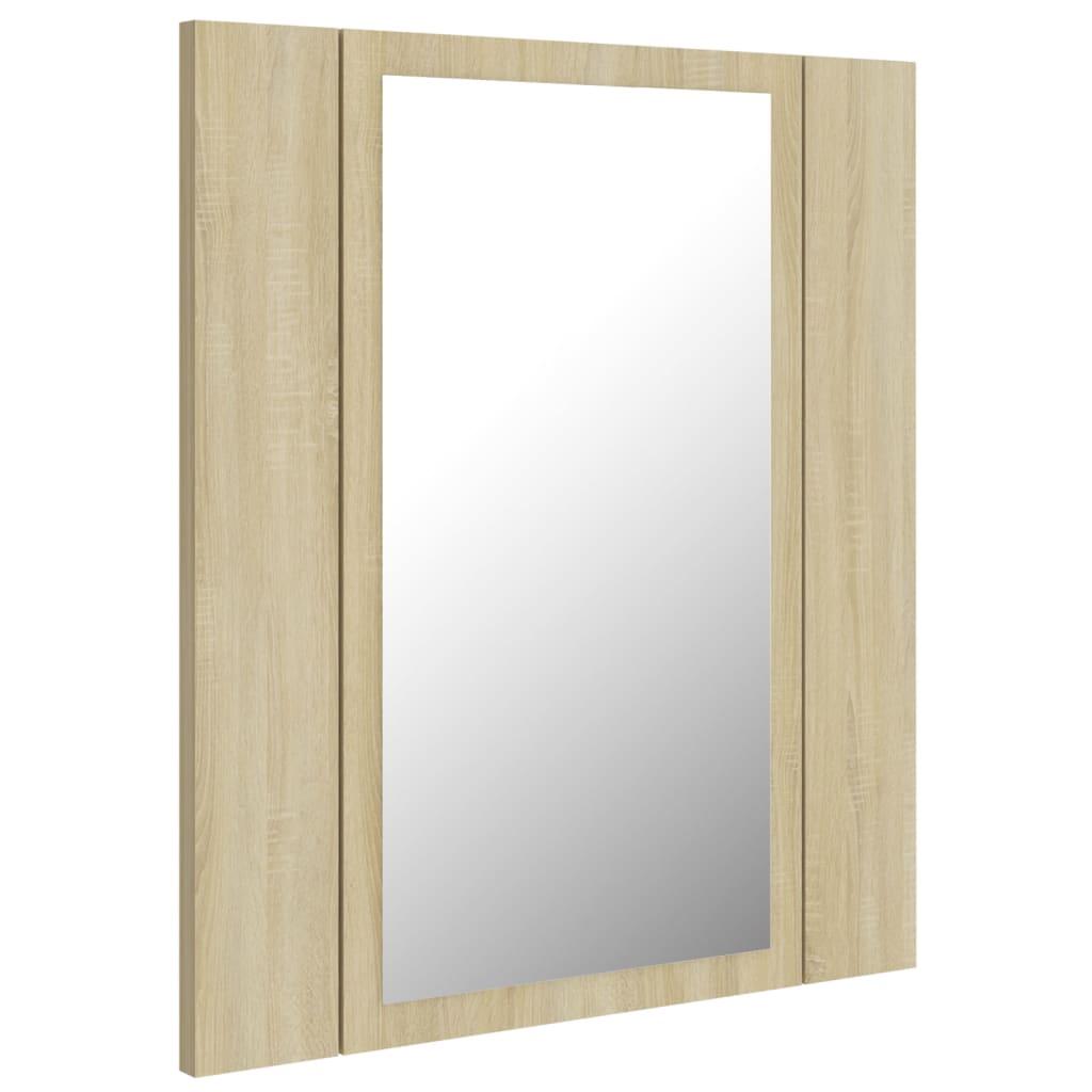 vidaXL LED Bathroom Mirror Cabinet Sonoma Oak 40x12x45 cm Acrylic
