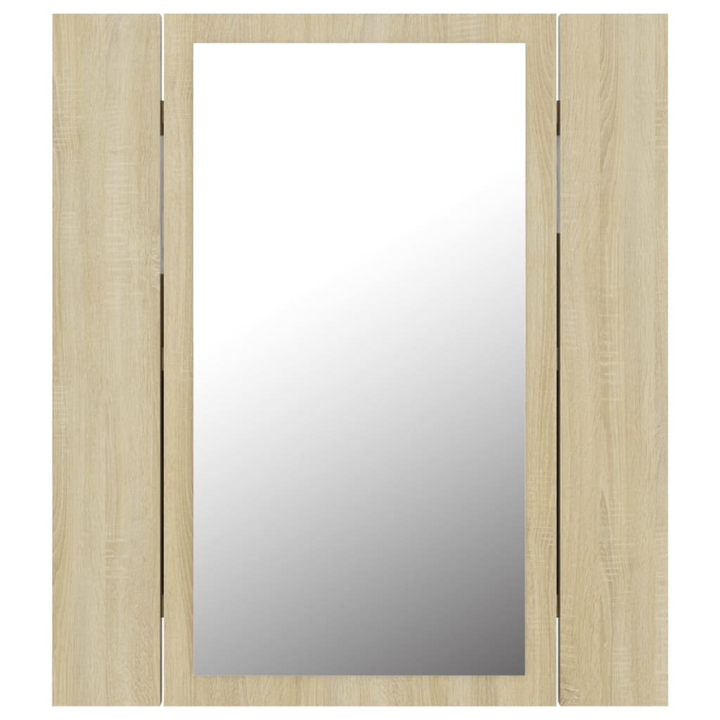 vidaXL LED Bathroom Mirror Cabinet Sonoma Oak 40x12x45 cm Acrylic