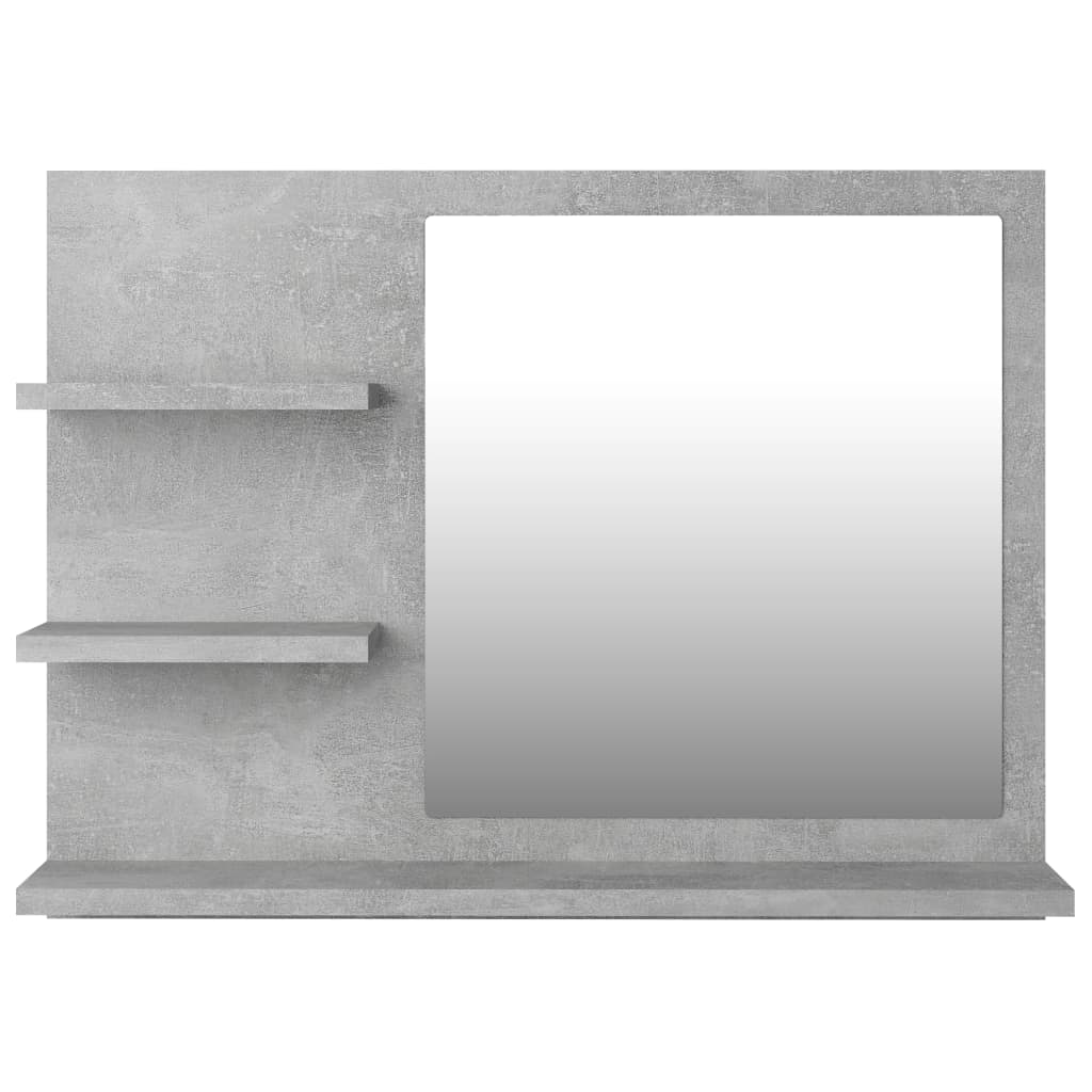 vidaXL Bathroom Mirror Concrete Grey 60x10.5x45 cm Engineered Wood