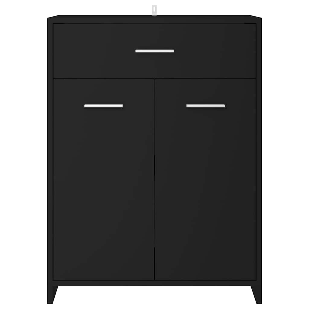vidaXL Bathroom Cabinet Black 60x33x80 cm Engineered Wood