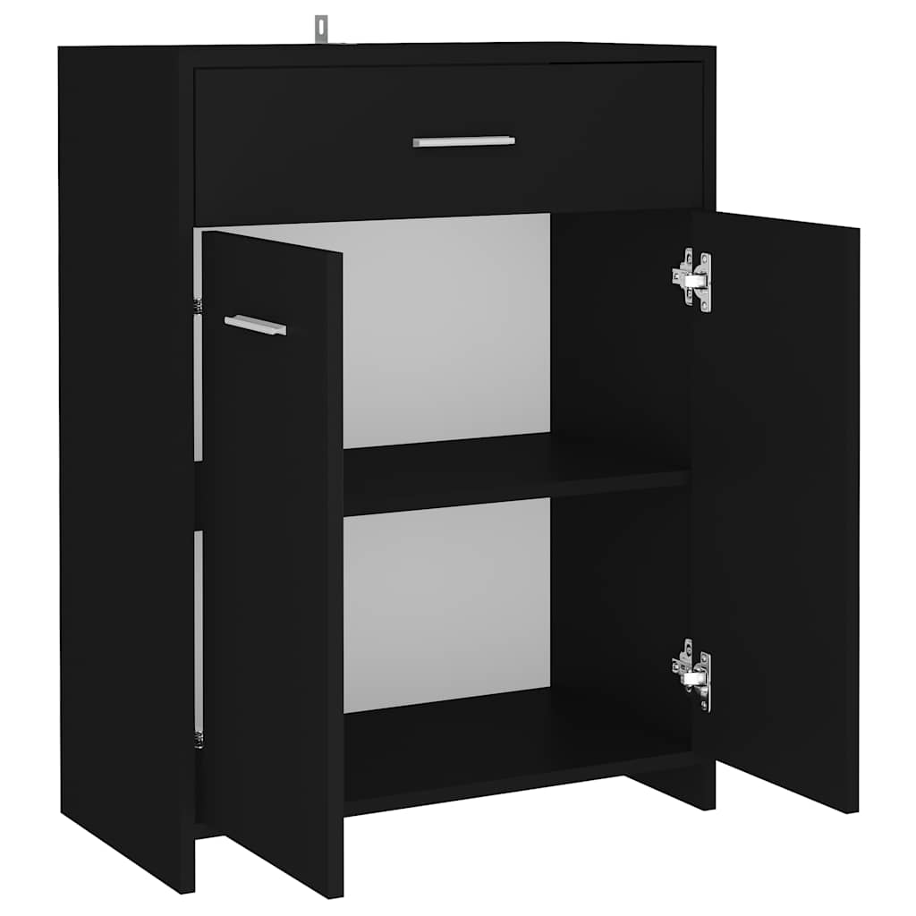 vidaXL Bathroom Cabinet Black 60x33x80 cm Engineered Wood