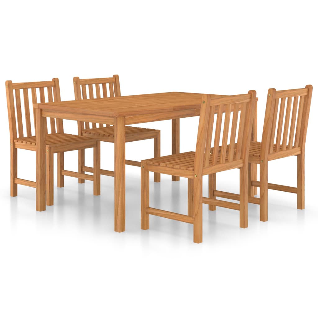 vidaXL 5 Piece Garden Dining Set Solid Wood Teak