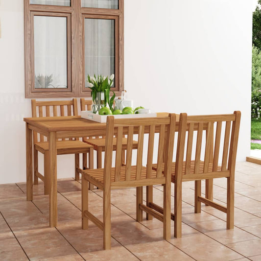 vidaXL 5 Piece Garden Dining Set Solid Wood Teak