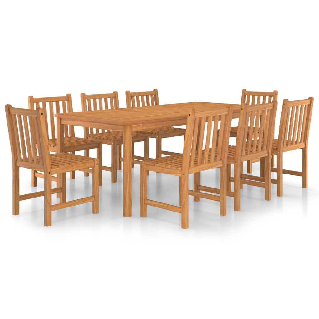 vidaXL 9 Piece Garden Dining Set Solid Wood Teak