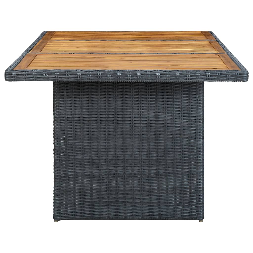 vidaXL 7 Piece Outdoor Dining Set with Cushions Poly Rattan Dark Grey