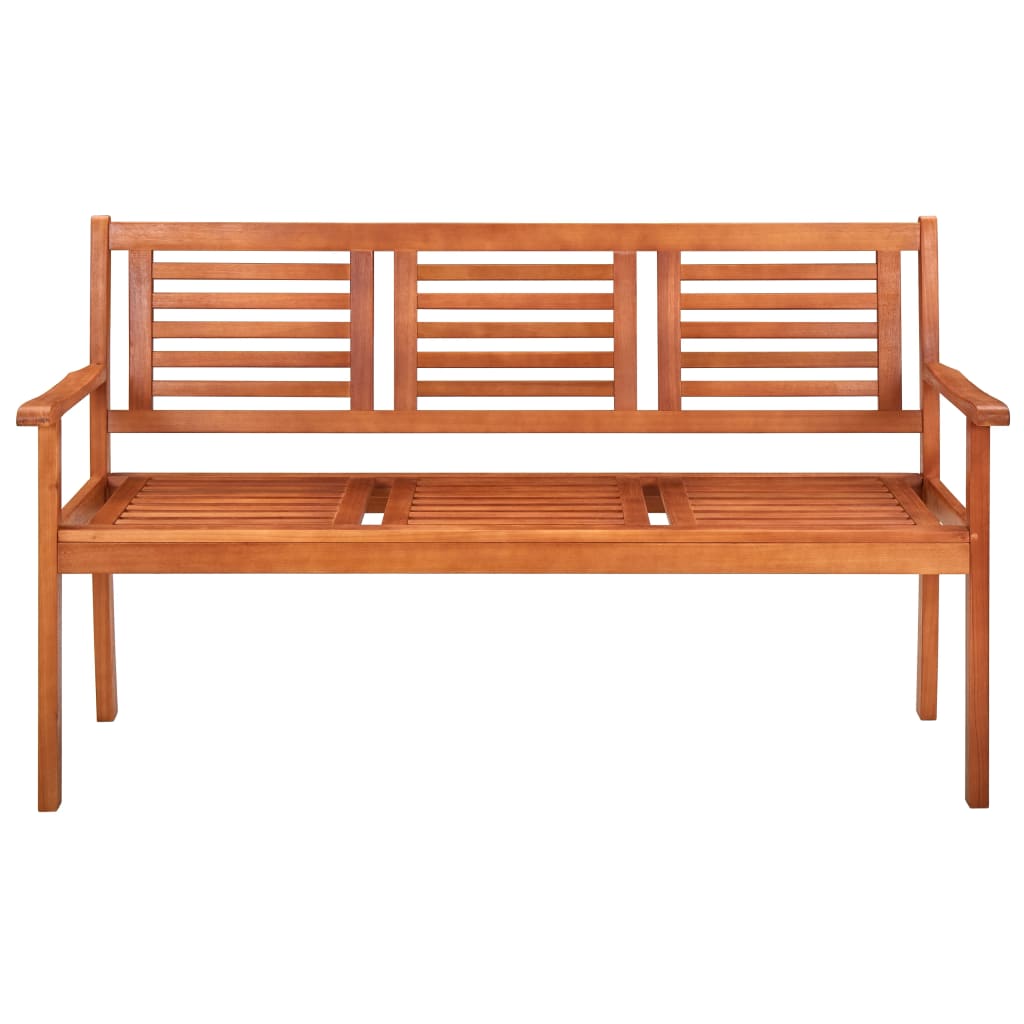 vidaXL 3-Seater Garden Bench with Cushion 150 cm Solid Eucalyptus Wood
