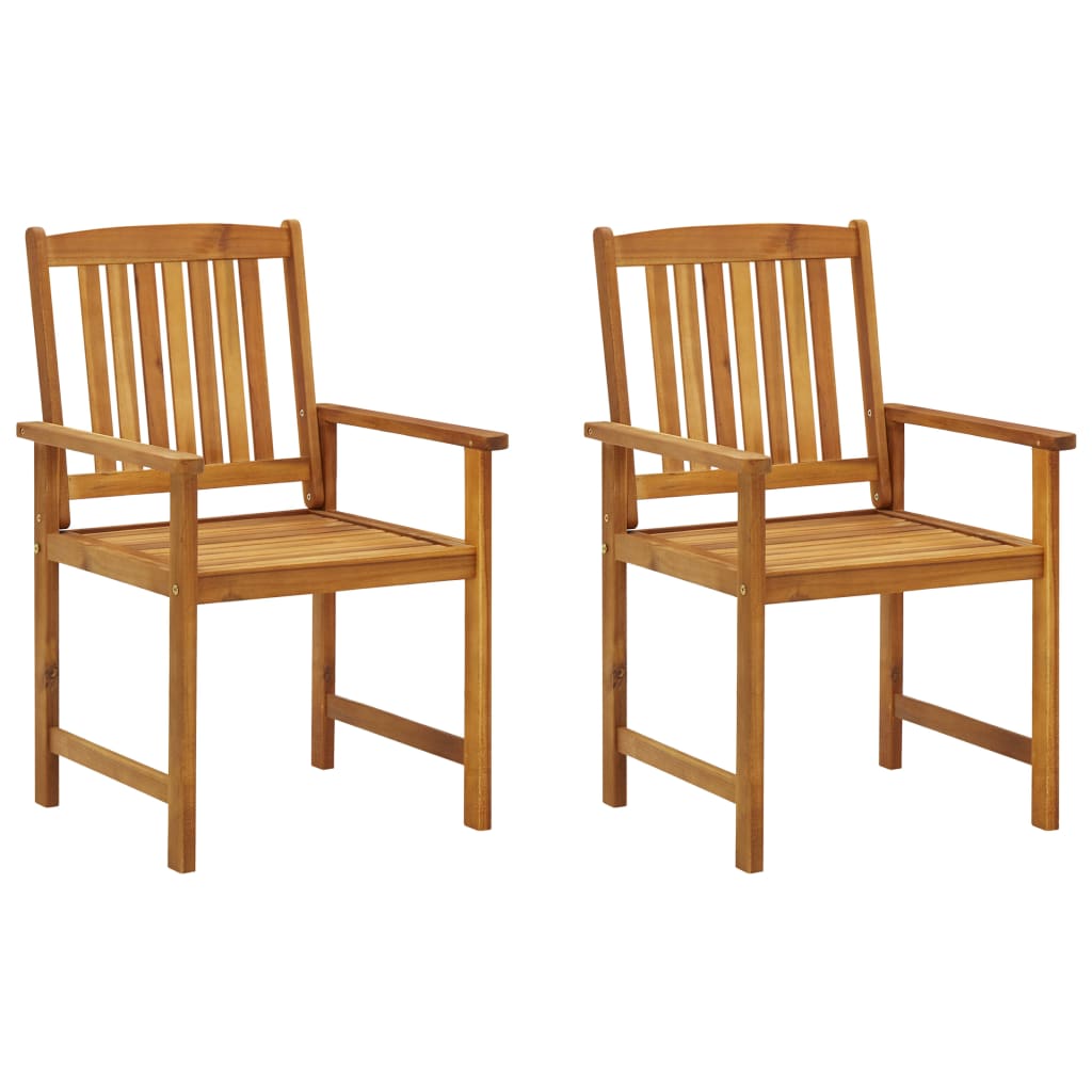 vidaXL Garden Chairs with Cushions 2 pcs Solid Acacia Wood
