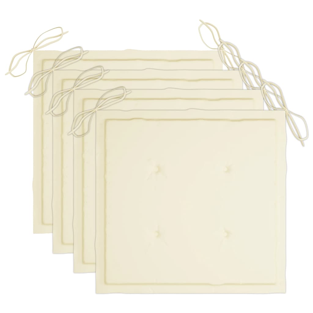 vidaXL Garden Chairs with Cushions 4 pcs Grey Solid Acacia Wood