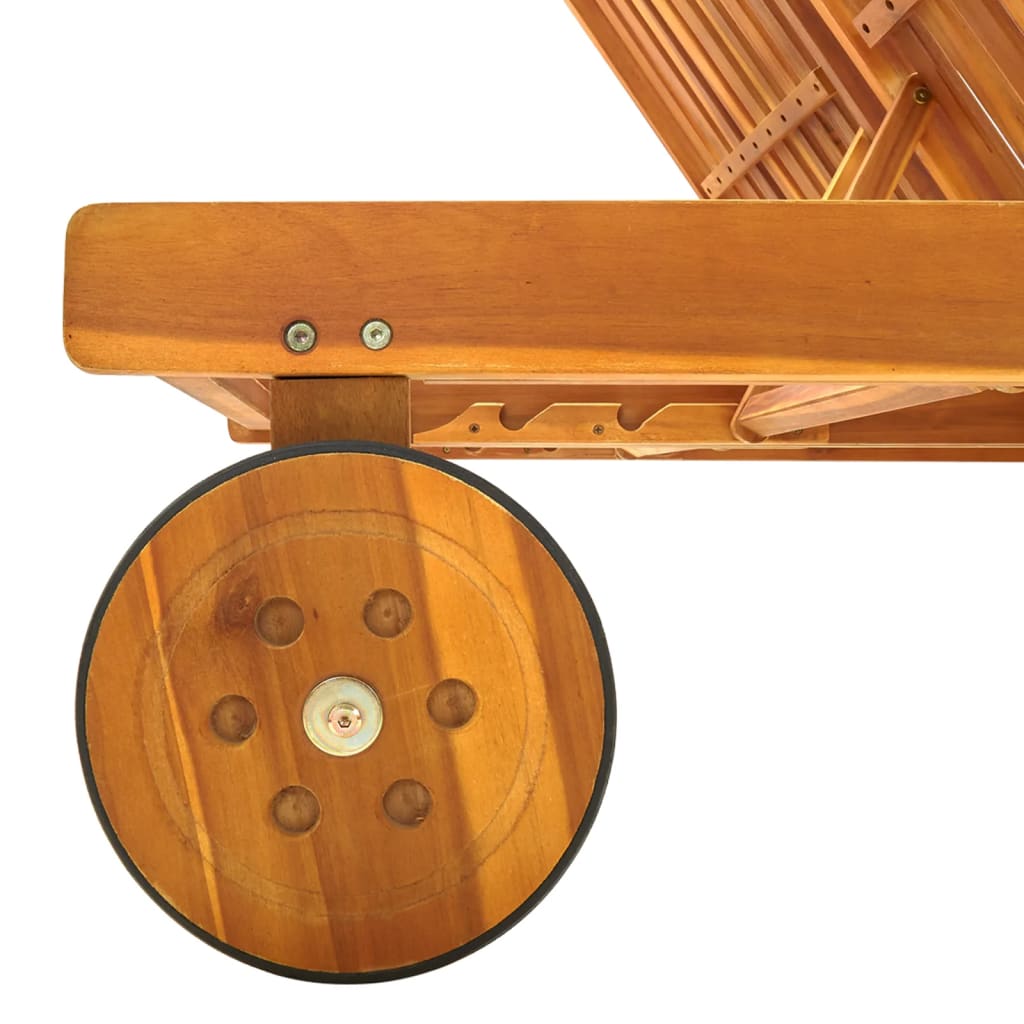 vidaXL 2-Person Garden Sun Lounger with Cushions Solid Acacia Wood