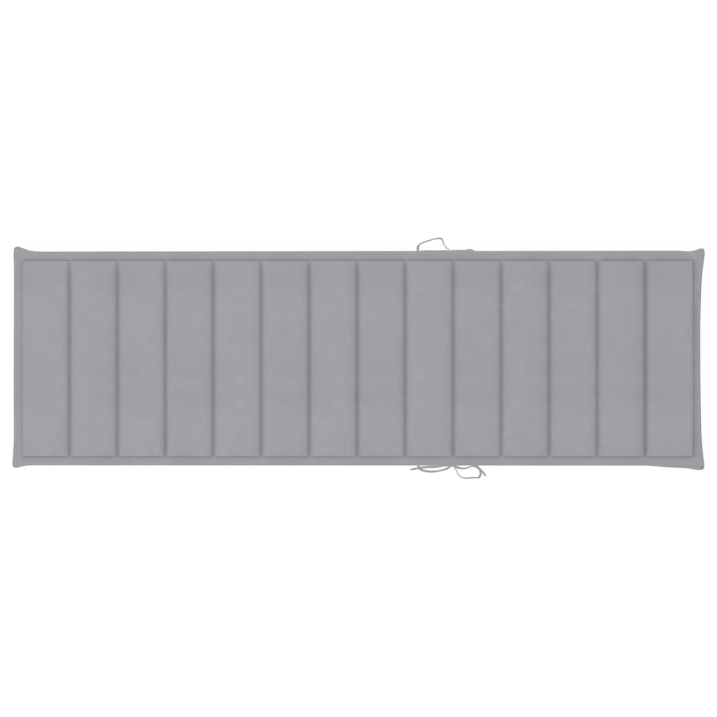 vidaXL Sun Lounger with Cushion Solid Acacia Wood and Stainless Steel