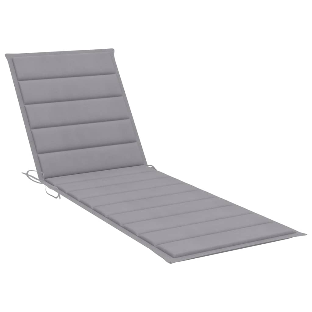 vidaXL Sun Lounger with Cushion Solid Acacia Wood and Stainless Steel