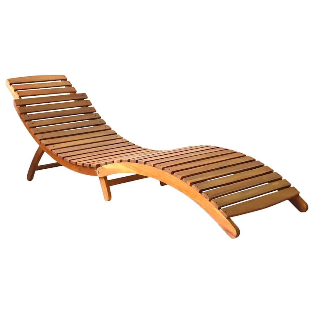 vidaXL Garden Sun Lounger with Cushion Solid Wood Acacia