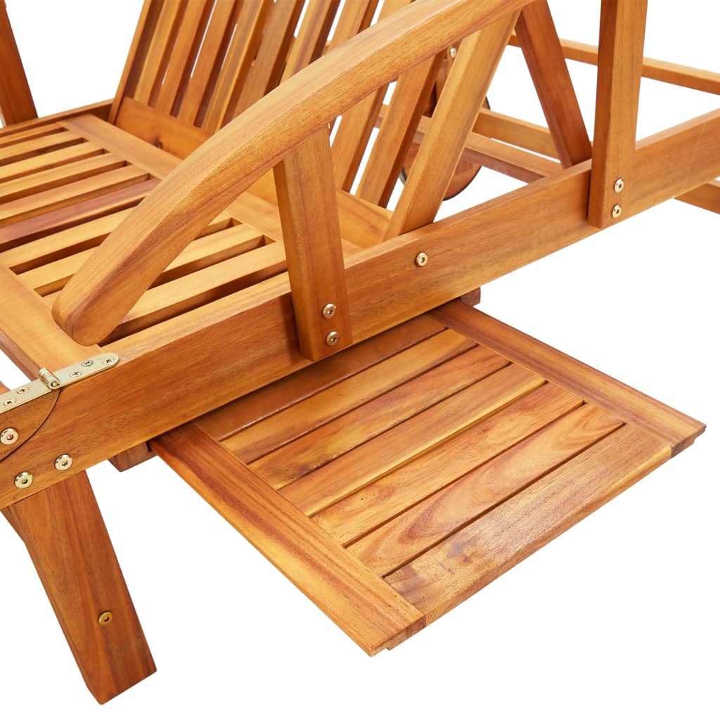 vidaXL Garden Sun Lounger with Cushion Solid Wood Acacia