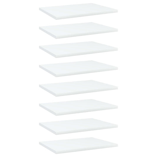 vidaXL Bookshelf Boards 8 pcs White 40x30x1.5 cm Engineered Wood