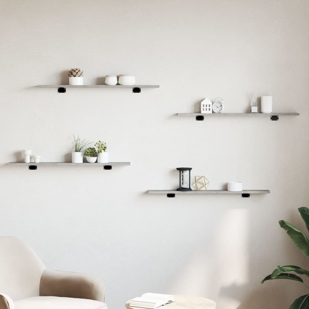 vidaXL Bookshelf Boards 8 pcs Concrete Grey 80x10x1.5 cm Engineered Wood