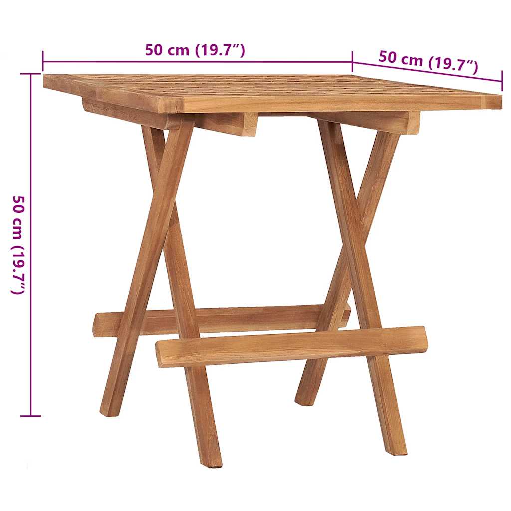 vidaXL 3 Piece Folding Outdoor Dining Set with Cushion Solid Wood Teak