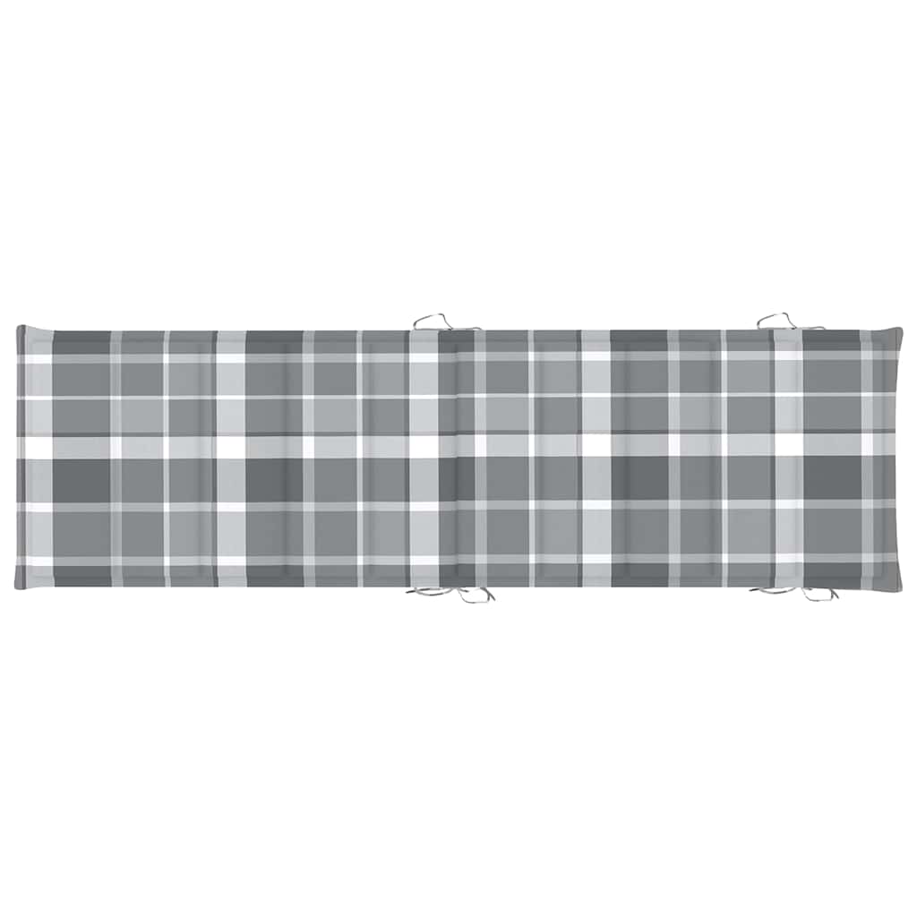 vidaXL Sun Lounger with Cushion Grey Solid Acacia Wood