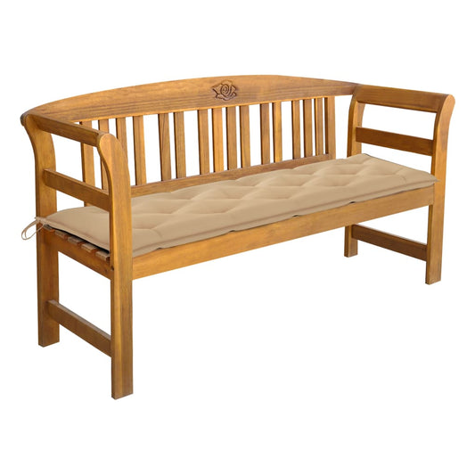vidaXL Garden Bench with Cushion 157 cm Solid Acacia Wood
