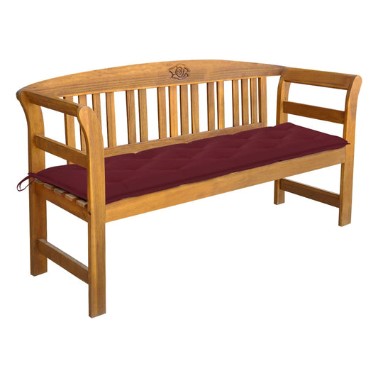 vidaXL Garden Bench with Cushion 157 cm Solid Acacia Wood