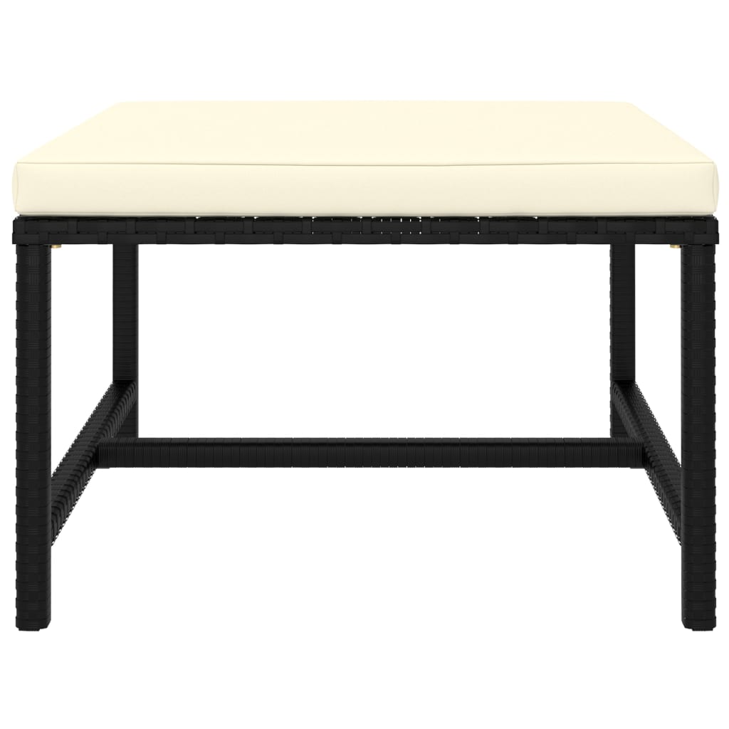 vidaXL 5 Piece Garden Lounge Set with Cushions Poly Rattan Black