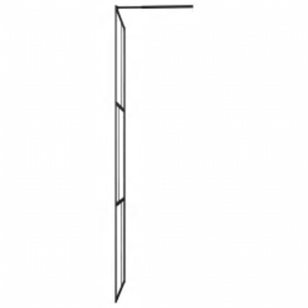 vidaXL Walk-in Shower Wall with Tempered Glass Black 115x195 cm