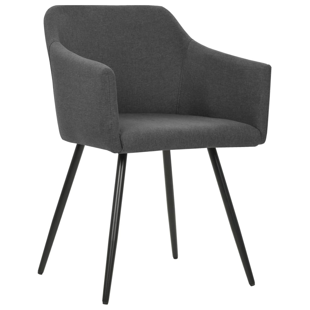 vidaXL Dining Chairs 6 pcs Dark Grey Fabric